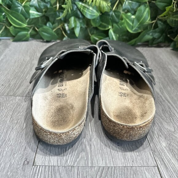 Birkenstock Boston Clogs Mules Black Leather Regular Width Men’s Size 45 main image 5